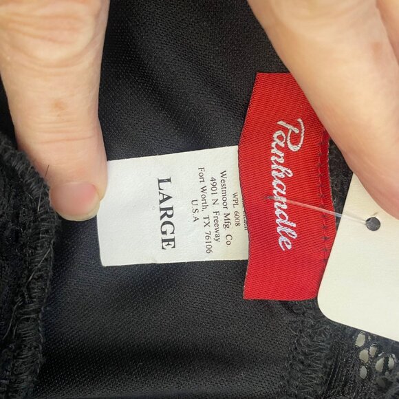 Panhandle Eyelet Lace Midi Dress  Womens L Black Ruffled Long Sleeves Western - Picture 3 of 14